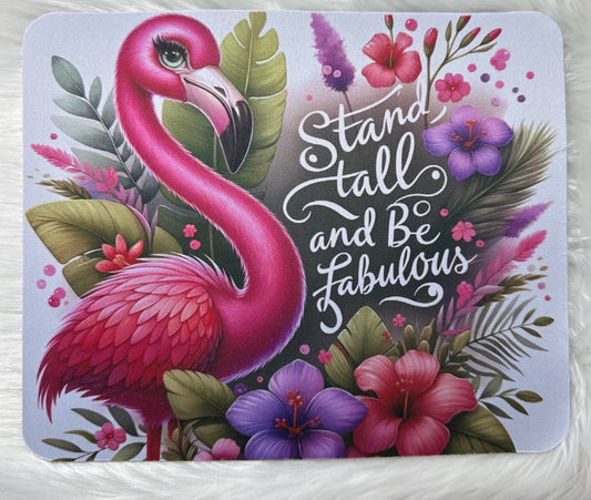 Stand Tall Pink Flamingo Mouse Pad