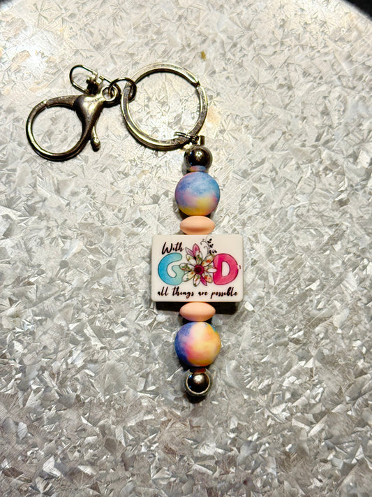 With God All Things Are Possible Keychain