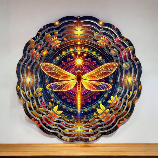 Mystical Dragonfly Night Garden Wind Spinner