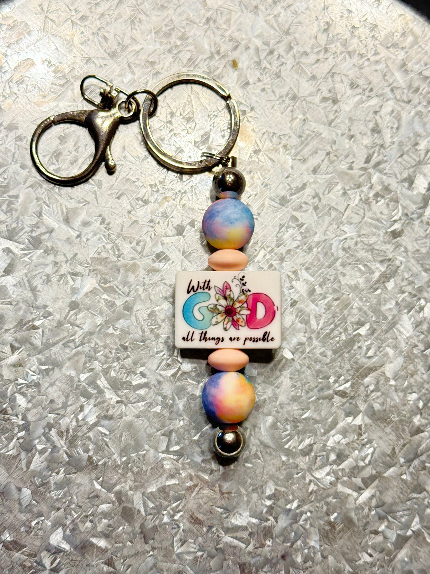With God All Things Are Possible Keychain