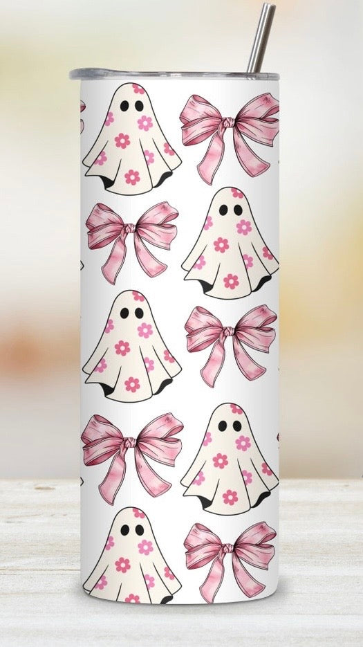 Pink Bows and Kisses Ghost Tumbler