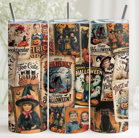 Vintage Halloween Card Tumbler